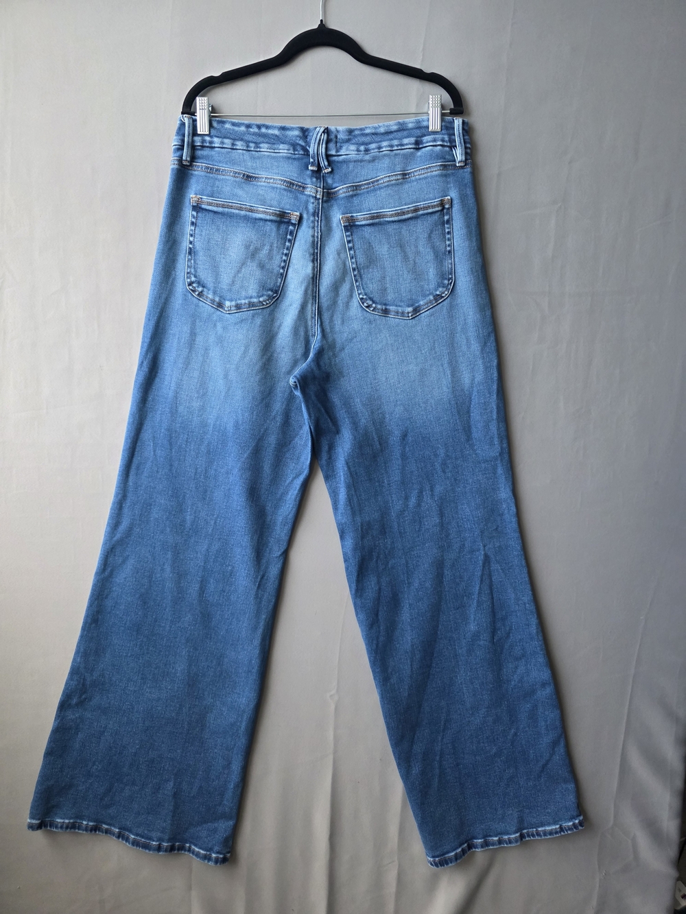 Good American Good Waist Palazzo Jeans Women 14/32 High Rise Wide Leg Blue Denim - Picture 3 of 7